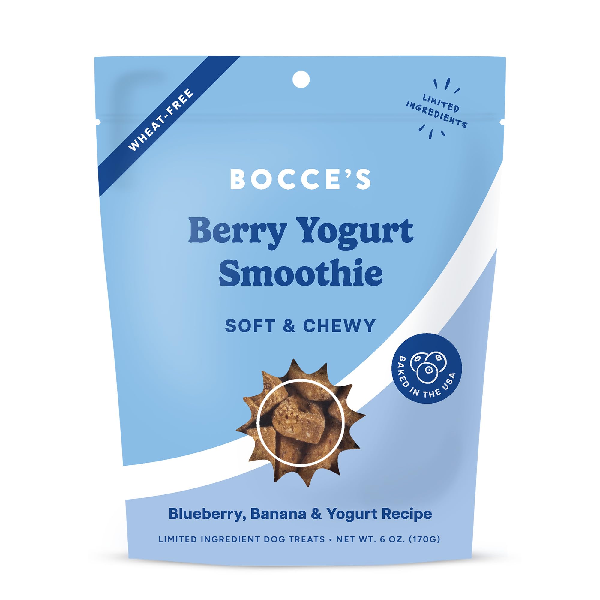 Bocce's Bakery Berry Yogurt Smoothie Flavor Soft & Chewy Dog Treats, 6 oz