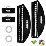Godox 12"x 47"&sol;30x120cm Softbox Reflector Modifier with Honeycomb Grid Bowens Mount Speedring for Photo Strobe Studio Flash Softbox for Godox AD600BM SK400II MS300 AD400Pro VL150 w&sol;Carrying Bag &lpar;2Pcs&rpar;