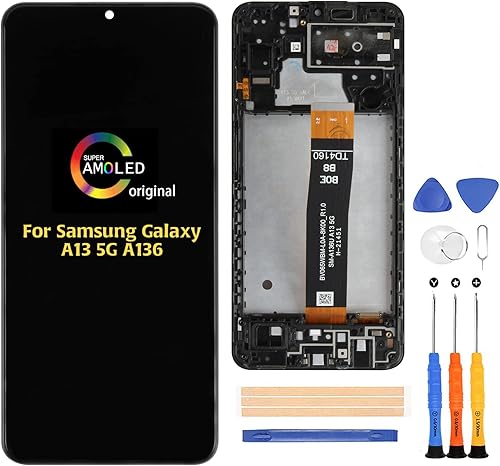 A-MIND para Samsung Galaxy A13 5G A136 6.5 pulgadas pantalla LCD táctil digitalizador con marco A136U A136U1 A136W Asamblea original con kits de