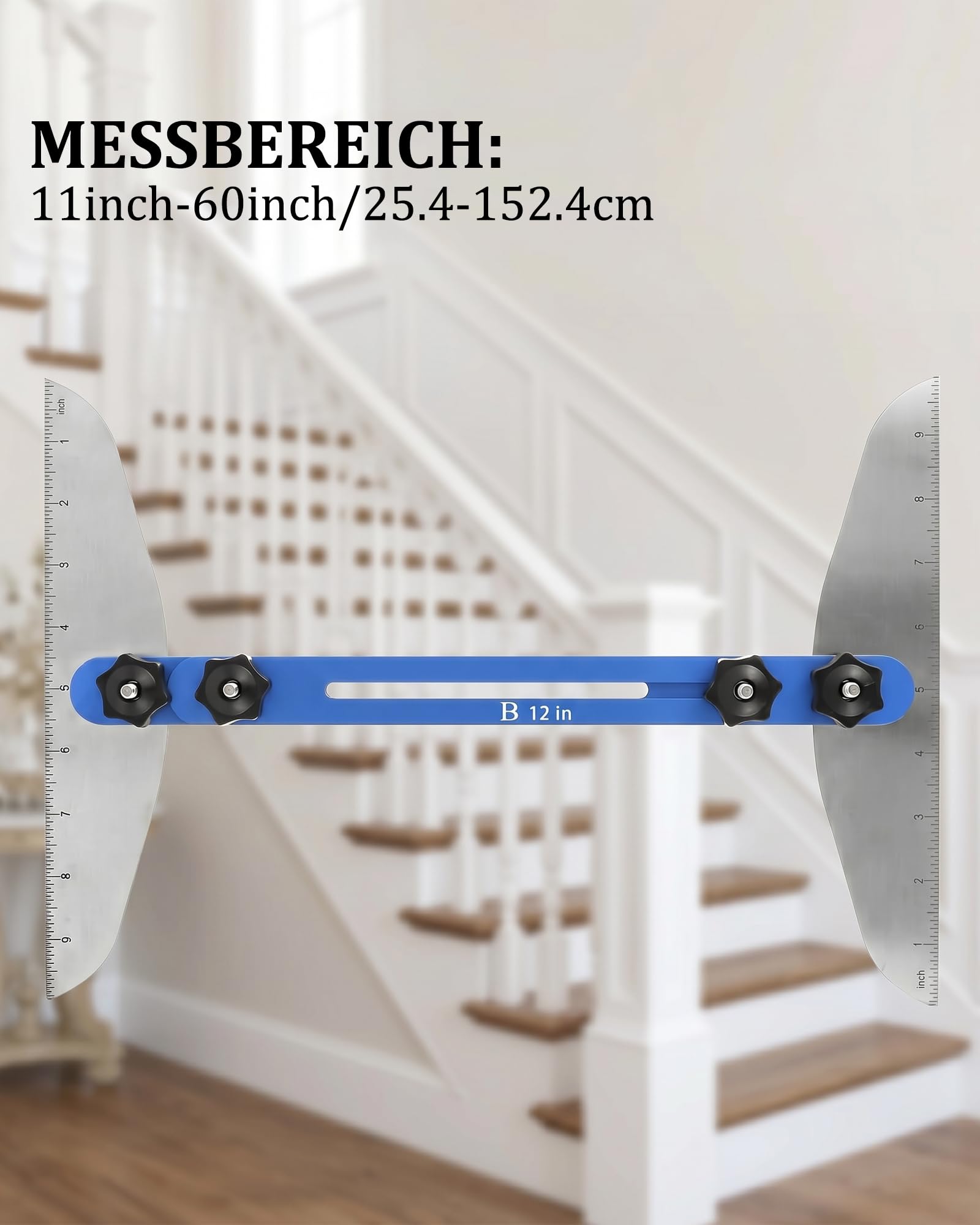 Treppenstufen Schablone Werkzeug: Treppenstufen-Schablonenwerkzeug 25.4–152.4cm Aluminium Verstellbar Für Holztreppen Zuschnitt Renovierung Für Bodenleger und Tischler