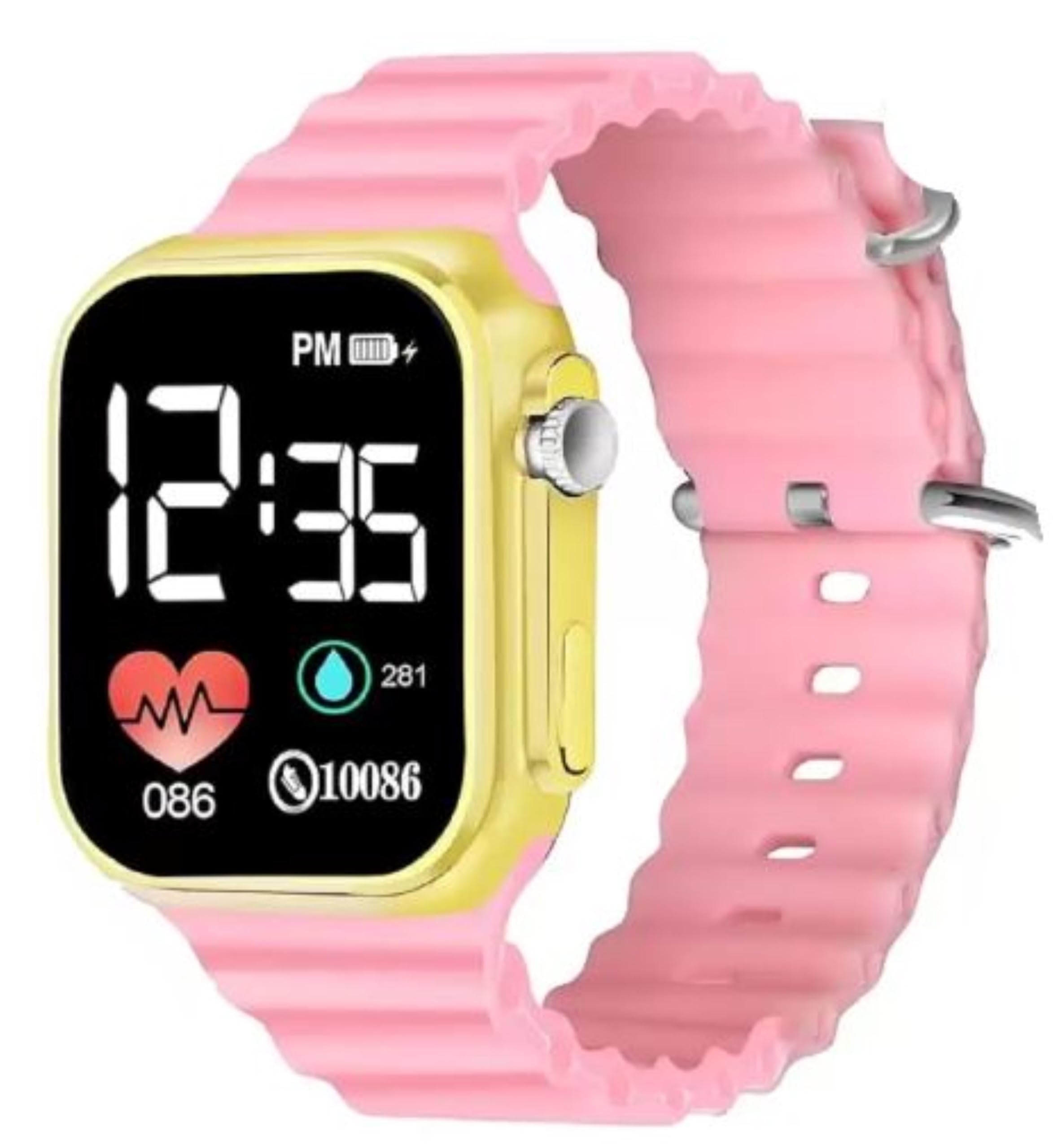 MVS Digital Square Dial Dummy Icons Ultra Design Watch | Date & Month Display | for Boys & Girls | (Peach) (B0CY2G49M8) Amazon Price History, Amazon Price Tracker