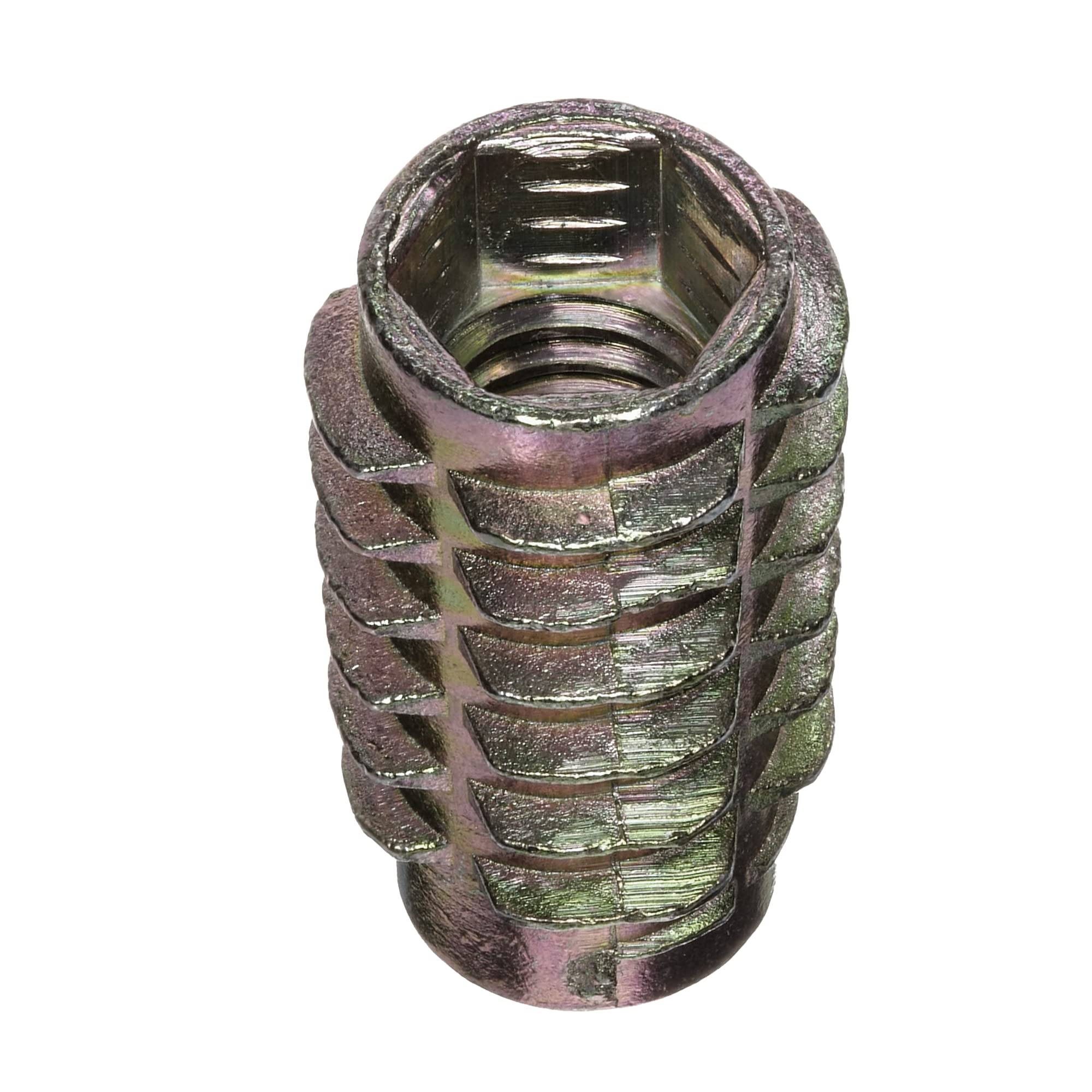 E-Z LOK Knife Threaded Insert for Soft Wood, Zinc Hex-Flush Thread Inserts 5/16-18 Internal Threads, 0.984