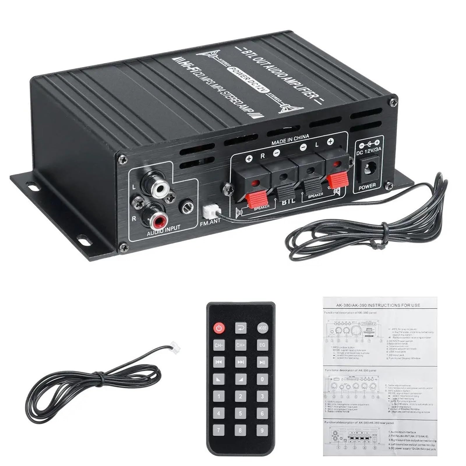 Mikser audio, AK380/G8/AK370/AK270/AK170 800W 12V domowy samochodowy wzmacniacz mocy Hifi bas radiowy audio głośnik klasy D dźwięku w domu Do karaoke(AK380 bluetooth)
