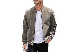 Stylish Men's Varsity Jacket: Chic Vintage Suede Bomber for All Occasions
