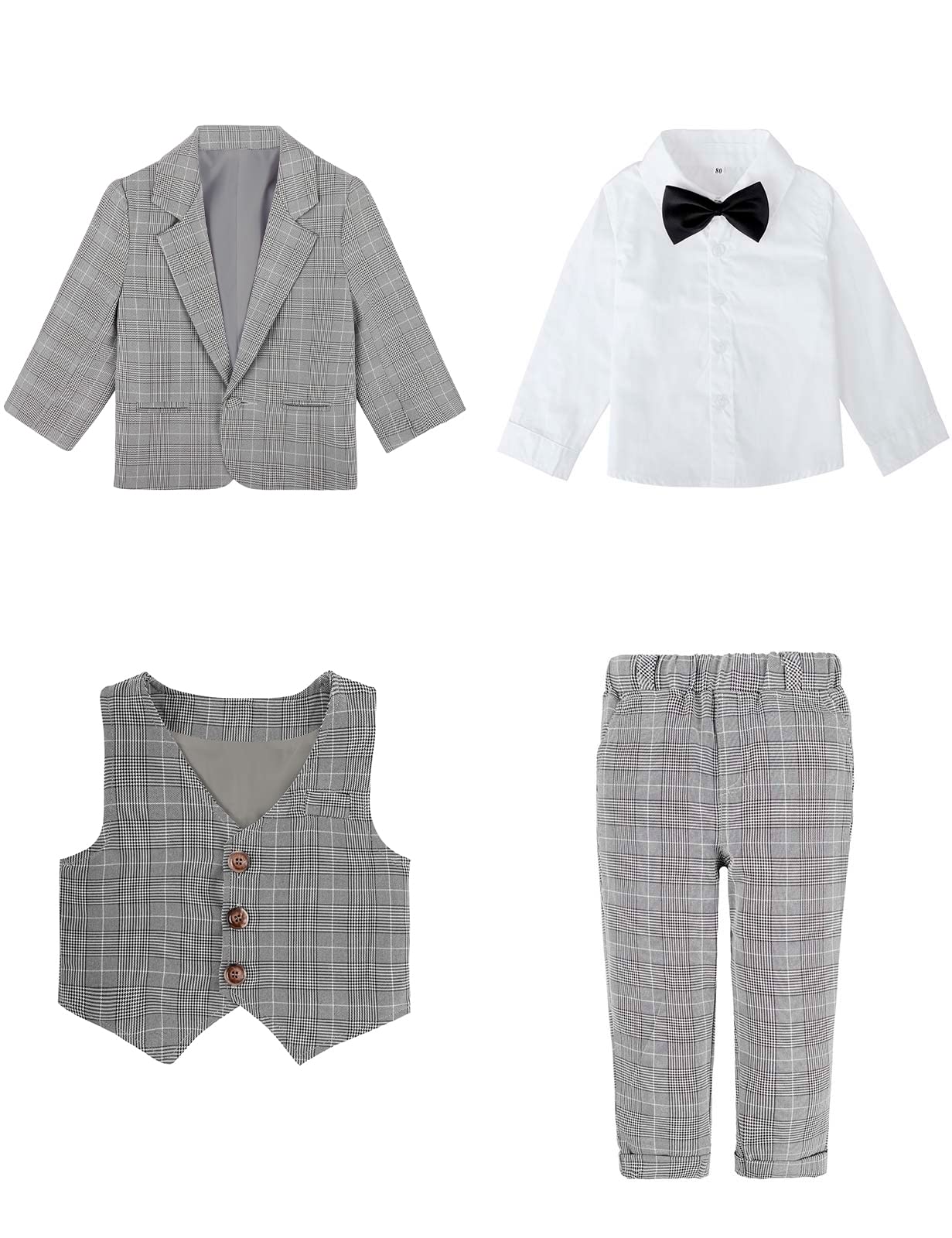 mintgreen Bambino Ragazzo Formale Matrimonio Abiti Battesimo Smoking Blazer Abbigliamento 5PCS Set