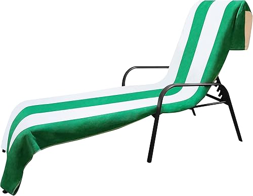 Superior Toalla clásica para silla de descanso, algodón de alta calidad, de gran tamaño, para interiores y exteriores, con acento de cojín a rayas,