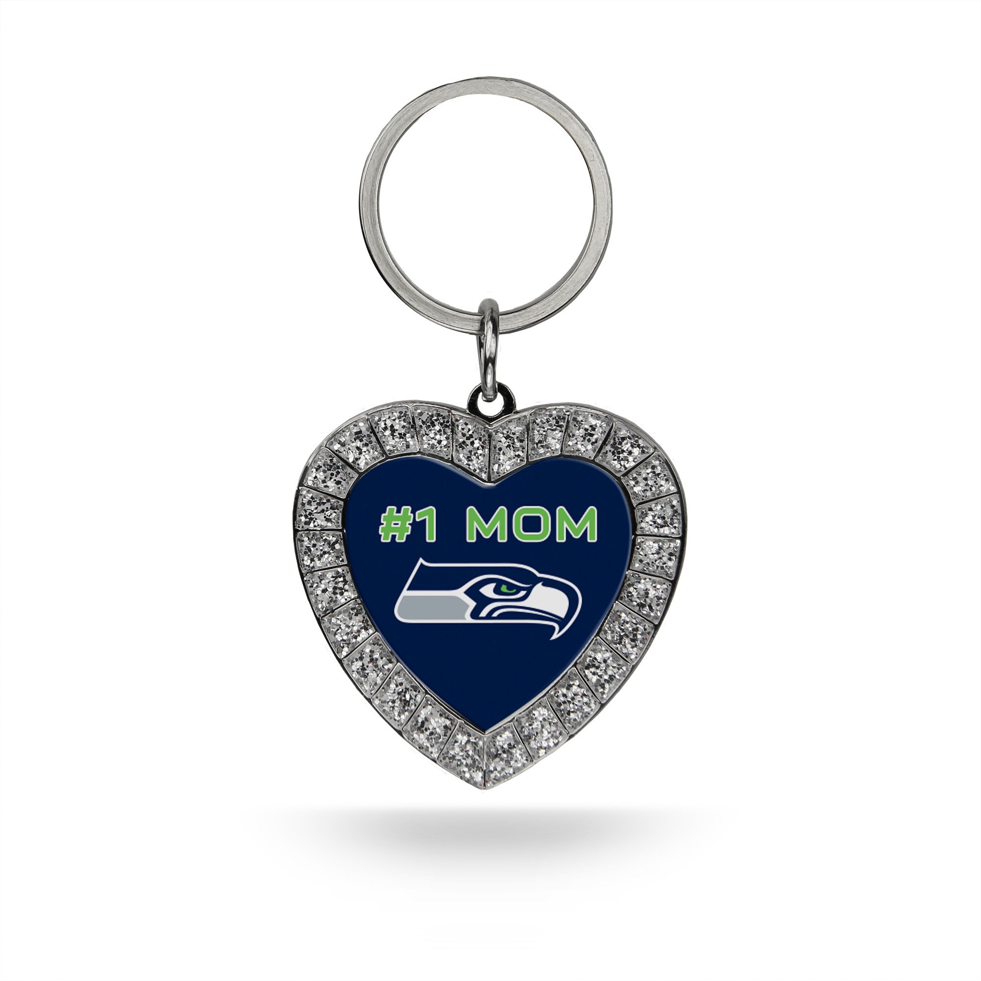 Rico Industries NFL Football Rhinestone Heart Keychain - Great Accessory