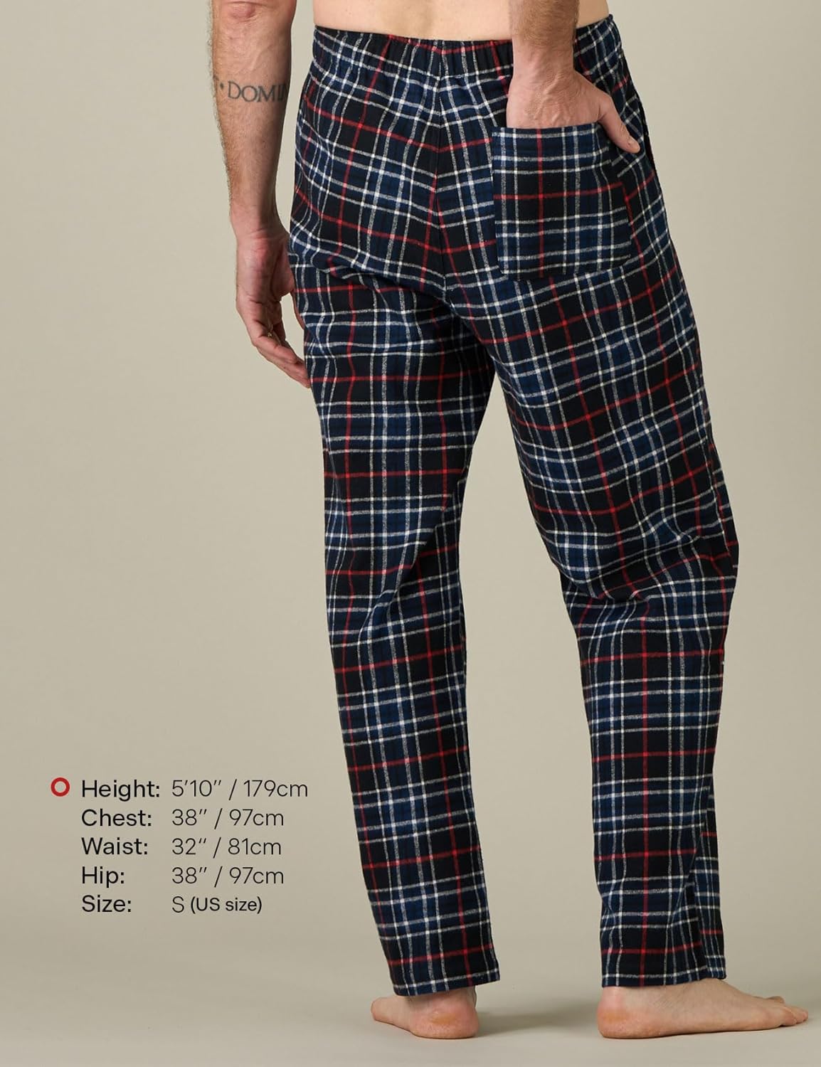 LAPASA Men's Pajama Pants Cotton Flannel Plaid Lounge Fleece Warm Sleepwear Pants PJ Bottoms Drawstring and Pockets M39/M128 - Image 2