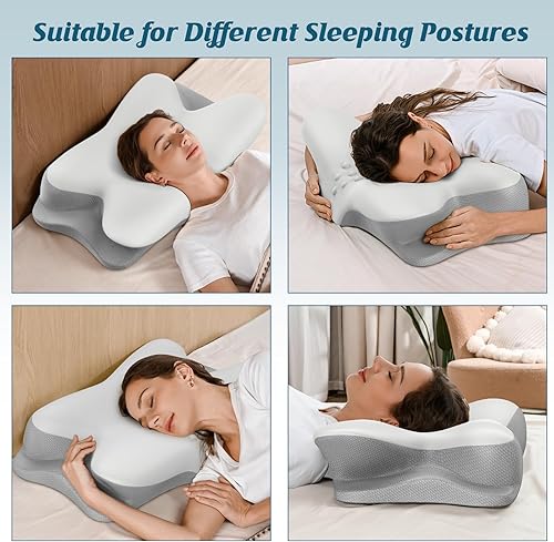 Miniatura 3 de Almohada cervical para el cuello, almohada refrescante para aliviar el dolor de cuello, almohada ergonómica para dormir de lado, almohadas