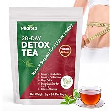 Detox Tea for Weight Management Routine, 28 Herbal Tea Bags with Oolong Tea, Green Tea Extract, Mate, Ginseng, Dandelion, Nettle & Lemongrass, Vegan Herbal Wellness Tea