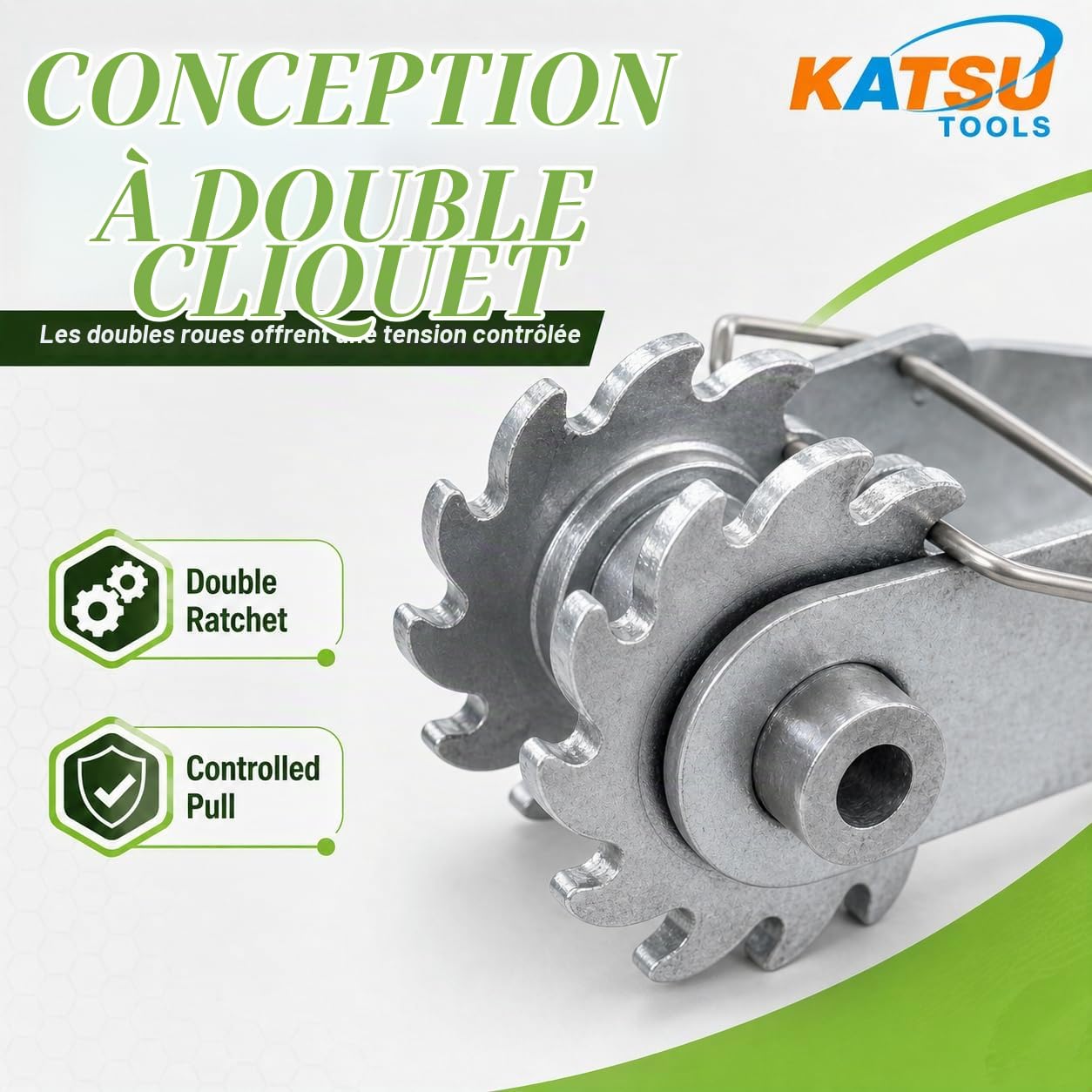 KATSU 10X Tendeur de fil de clôture électrique, Tendeur à Cliquet de Clôture en Ligne Robuste de Alliage d'Aluminium, Crépine de fil de Clôture pour Bétail Ferme Jardin 667212