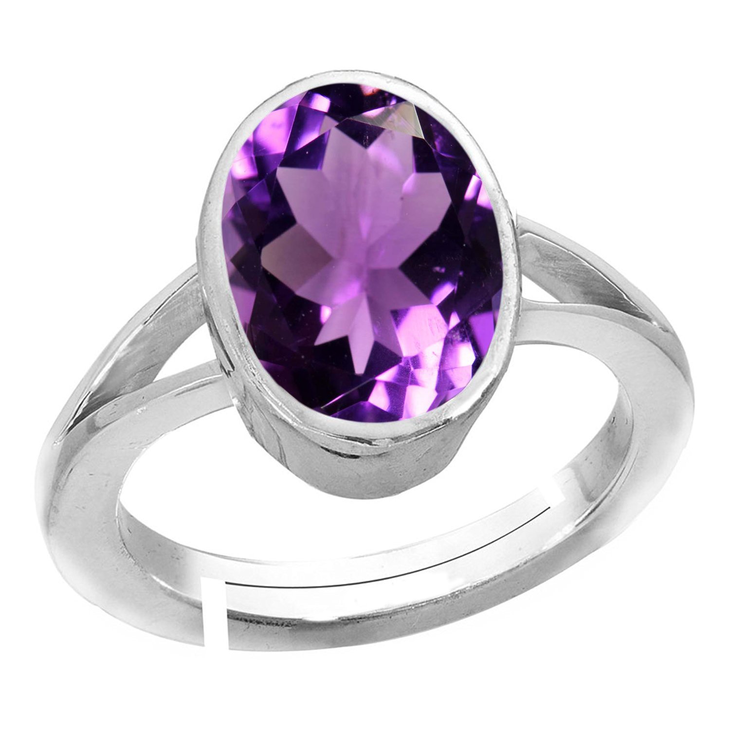 Stone Place 9.25 Ratti 8.50 Carat Amethyst Silver Plated Ring Katela Ring Original Certified Natural Amethyst Stone Ring Astrological Birthstone Adjustable Ring Size 16-24 for Men and Women,s (B09YS2KYQM) Amazon Price History, Amazon Price Tracker