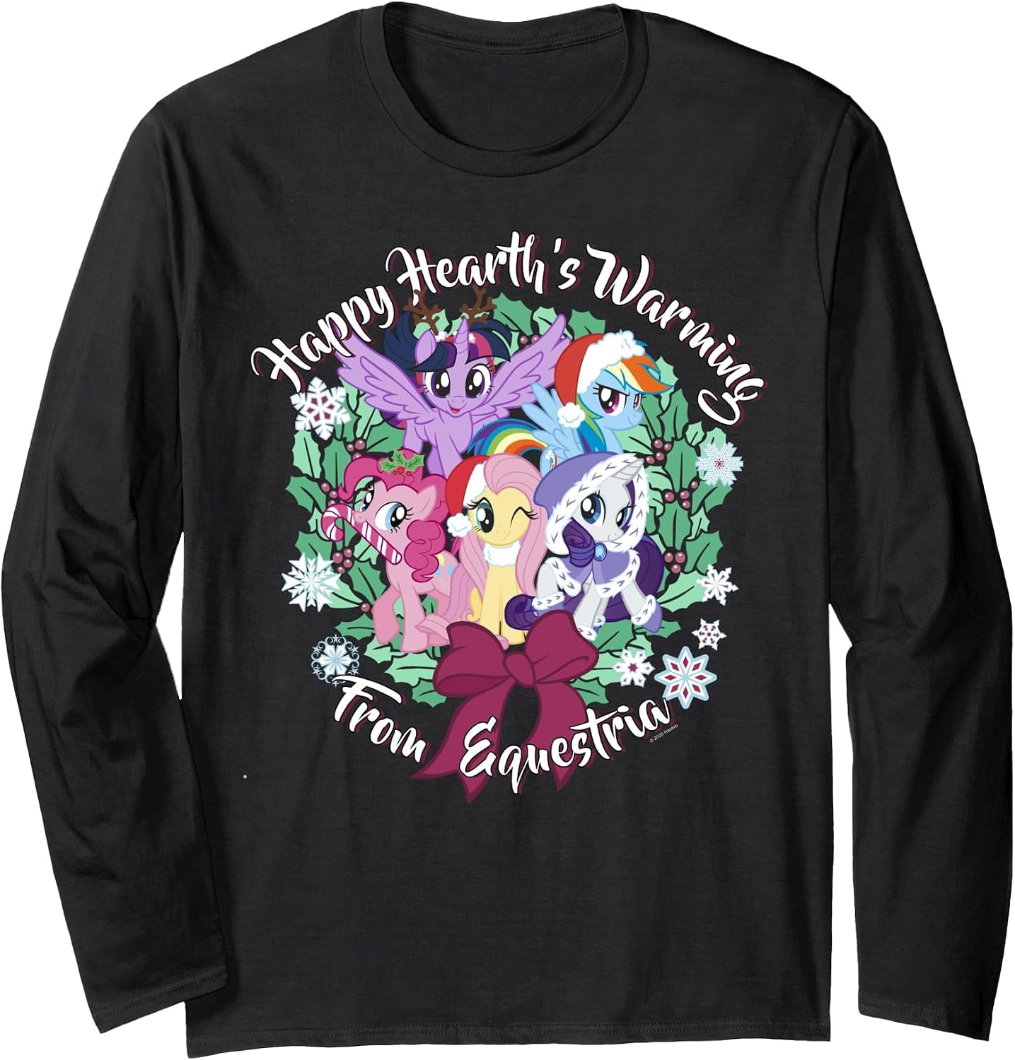 My Little Pony Christmas Happy Hearth's Warming Wreath Long Sleeve T-Shirt