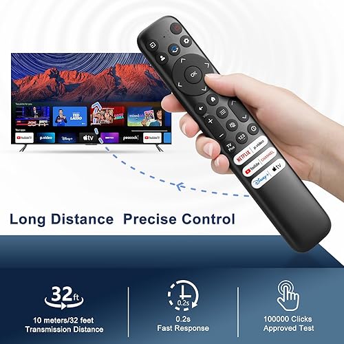 Miniatura 6 de Solo para TCL-Google-TV, reemplazo de control remoto, RC813 compatible con TCL QM8QM7Q7Q6Q5S5S4S3 4K UHD HDR LED QLED QD-Mini LED Full-HD Smart TV