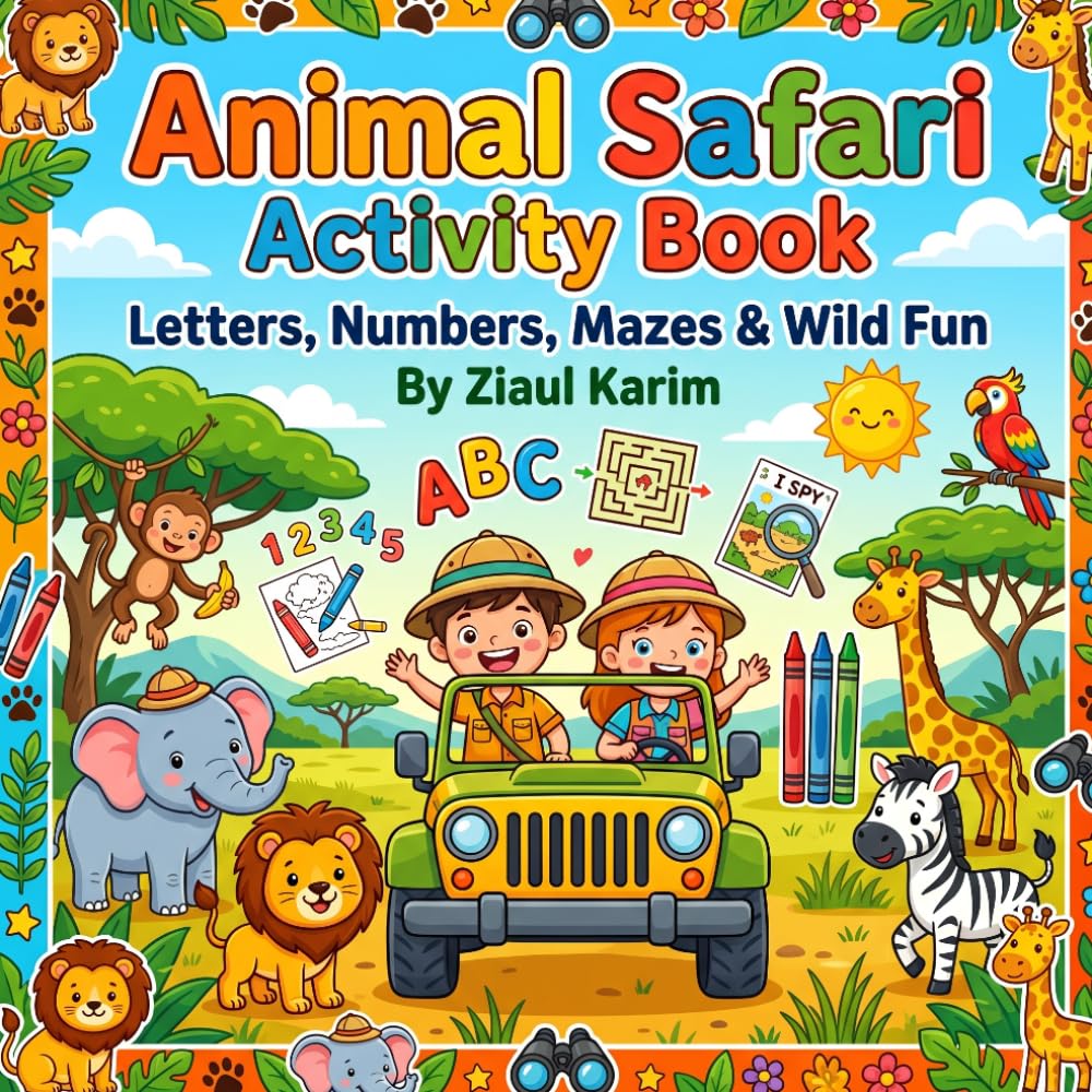 Animal Safari Activity Book: Letters, Numbers, Mazes & Wild Fun! (Spy, Color, Trace & Learn Activity Series)