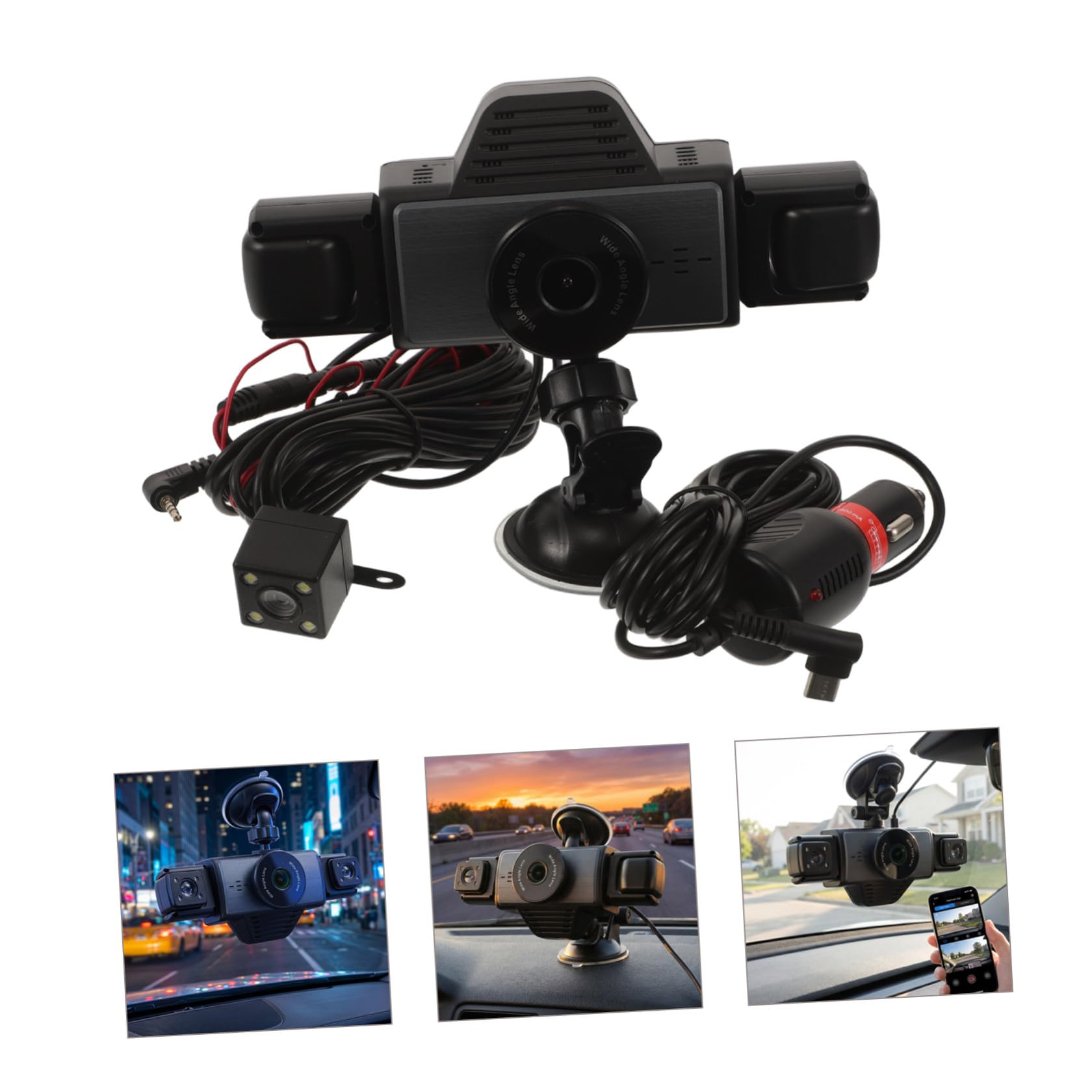 Videocamera e Auto a Cinque Vie Visione Notturna Wifi | Copertura Completa con Angolo Ampio, Registrazione in Ciclo Automatica, Abs Nero, per Viaggio su Strada