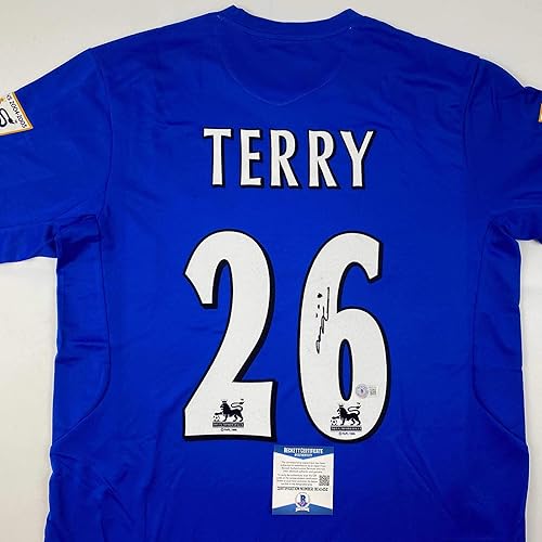 Miniatura 2 de AutographedSigned John Terry Chelsea FC Blue Soccer Futbol Jersey Beckett BAS COA