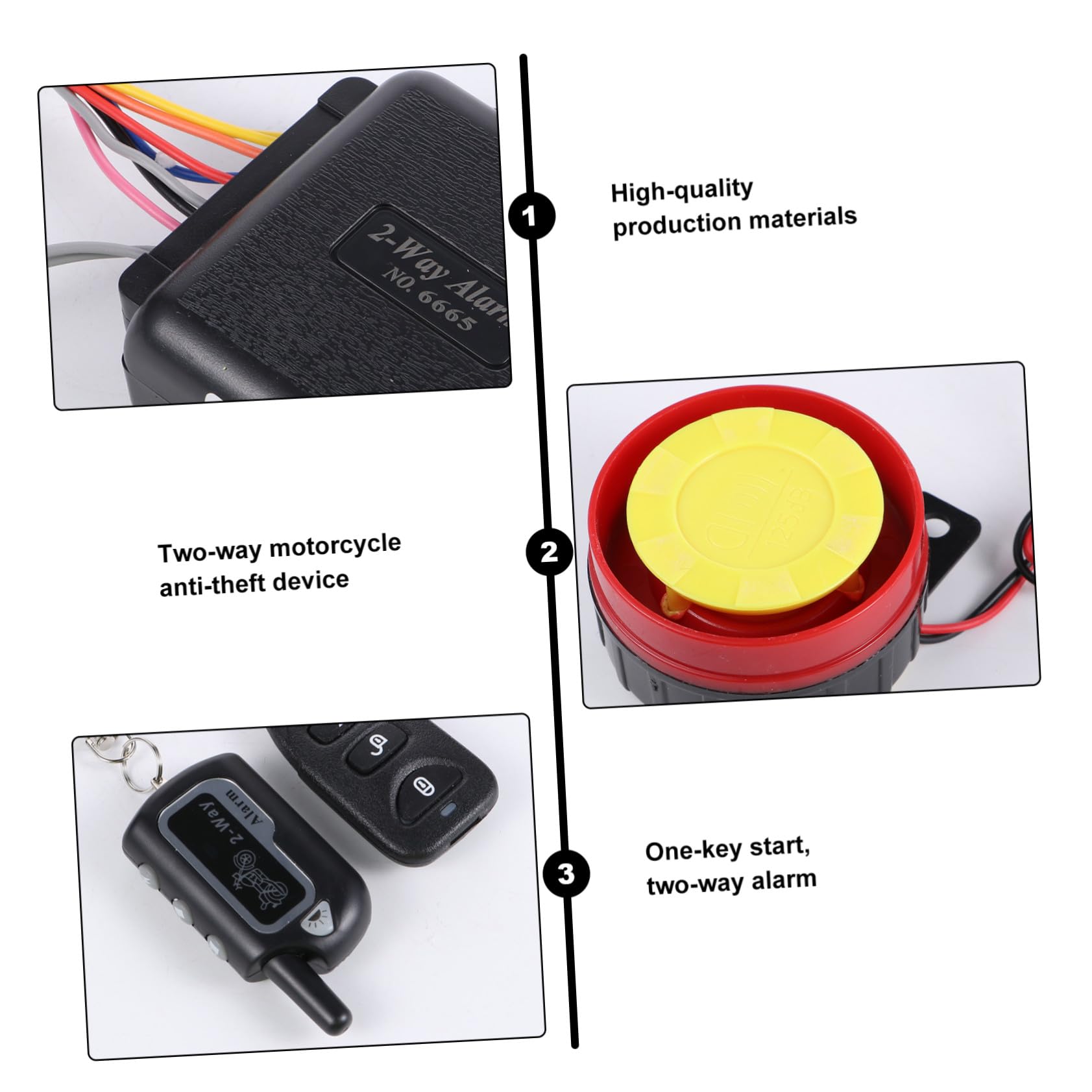 SOLUSTRE 1 Zestaw Anty-Device System Alarmowy Motocyklowy Urządzenie Bezpieczeństwa Motocyklowego System Alarmowy Motocyklowy Anty-Anty-Zasilanie Anty-System Bezpieczeństwa