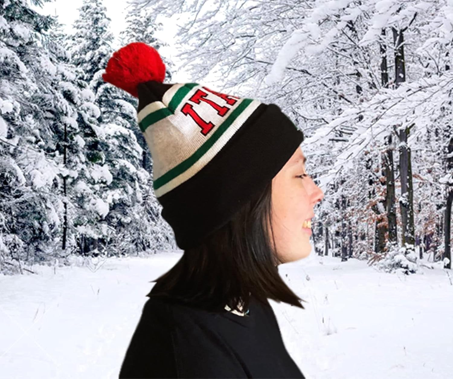 Italia Knit Ski Cap with Pom - Italy Collection of Italian Pride Products at PSILoveItaly – Colorful Italian Beanie Hat - Image 4