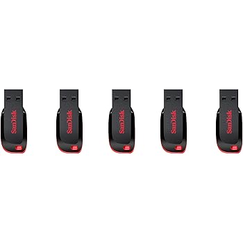 SanDisk 32GB Cruzer Blade USB 2.0 Flash Drive (SDCZ50-032G) Pack of 5