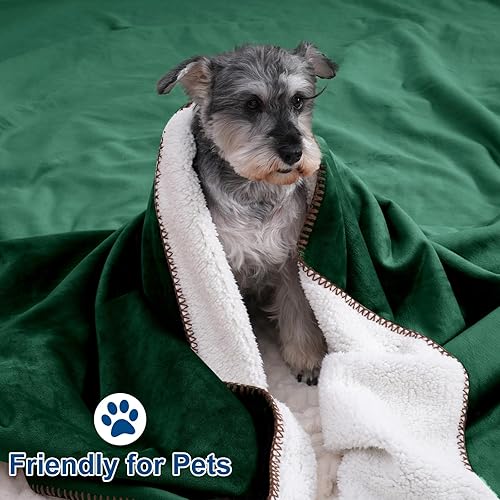 Miniatura 3 de PHF Manta de forro polar sherpa, 480 GSM, gruesa y cálida, manta reversible para invierno, no se desprende, no hace bolitas, manta ultrasuave y