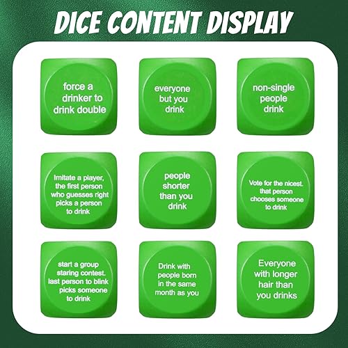 Miniatura 3 de Hanaive Juego de 6 dados de barra de bebida para fiesta, ruleta Resha, juegos de bebida de despedida de soltera, juego de fiesta para adultos,