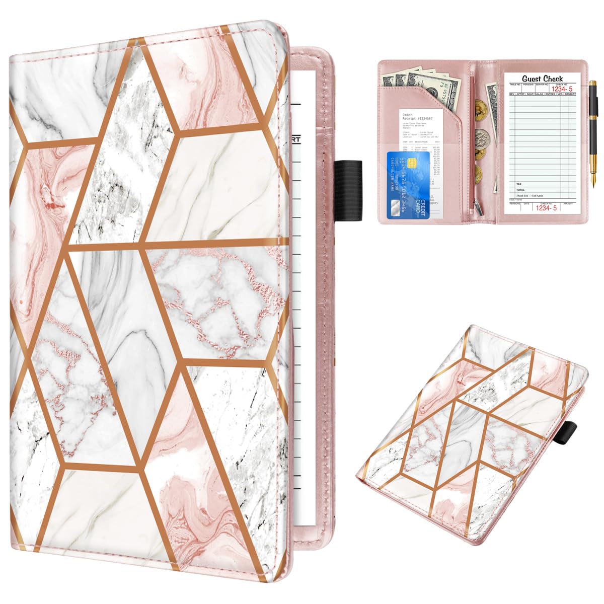 WAVEYU Cute Server Books For Waitress Waiter, Leather Guest - View #5