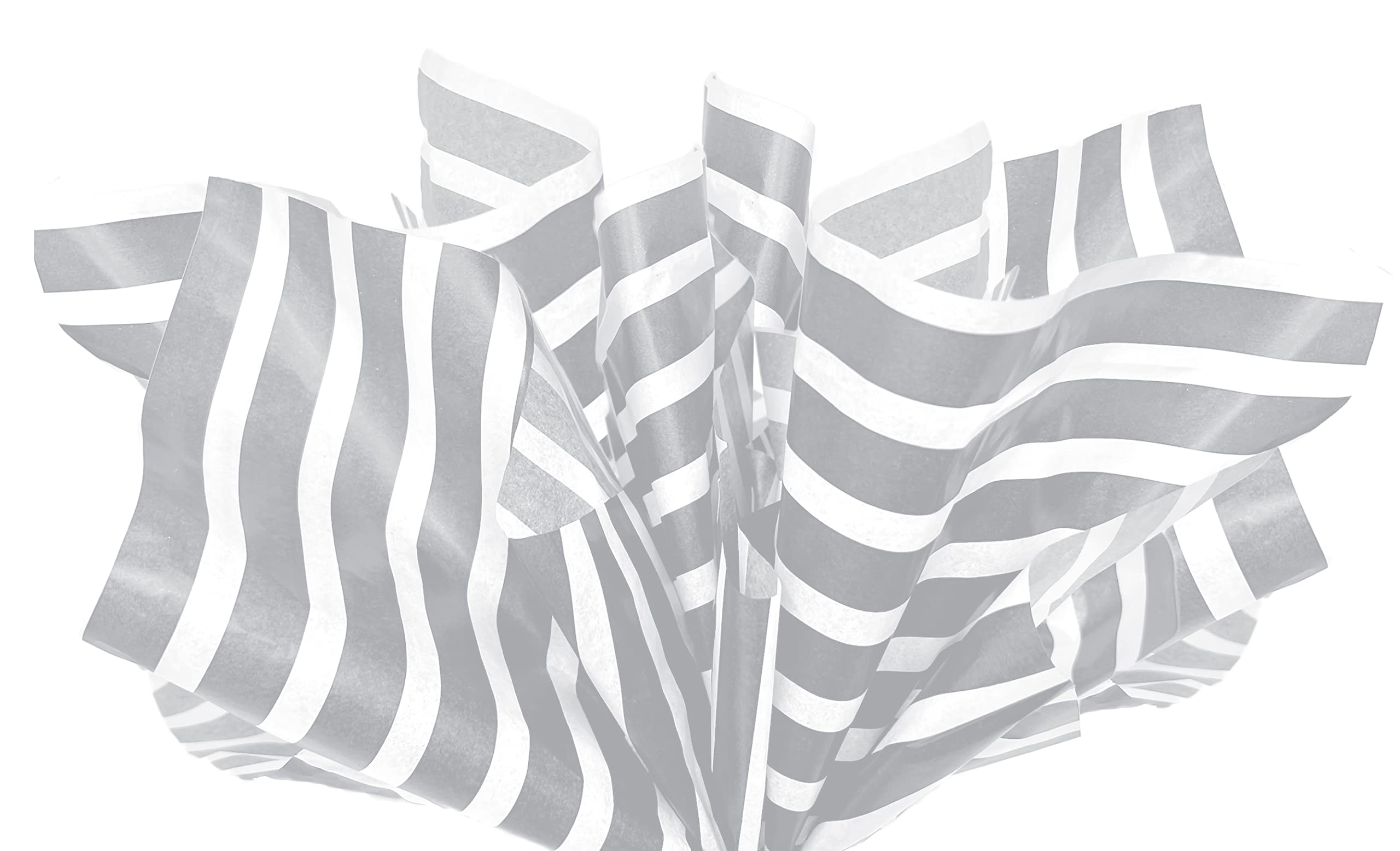 Flexicore Packaging Silver Striped Gift Wrap Tissue Paper Size: 20 Inch X 30 Inch | Count: 24 Sheets | Color: Silver Striped