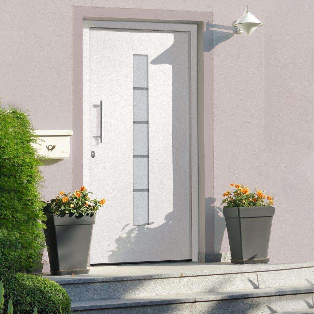 Drzwi wejściowe aluminium PCW białe 100 x 210 cm