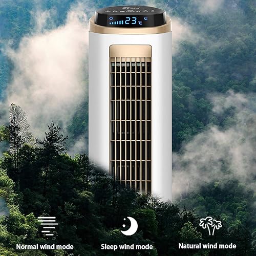 Miniatura 6 de DFLY Ventilador de torre sin hoja con control remoto, ventilador oscilante silencioso de pie, 3 modos, pantalla LED, temporizador 8H, ventilador