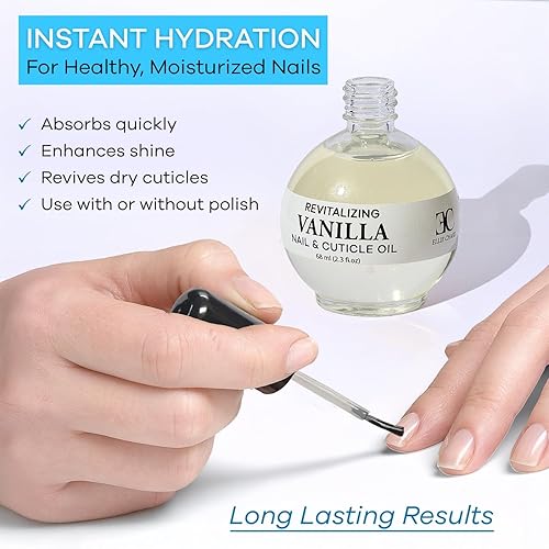 Miniatura 3 de Ellie Chase Moisturizing Cuticle & Nail Care Oil 2.3 Fl Oz - Vanilla Scented – Infused with Jojoba Oil, Aloe, Vitamin E – Nail & Cuticle Hydration,