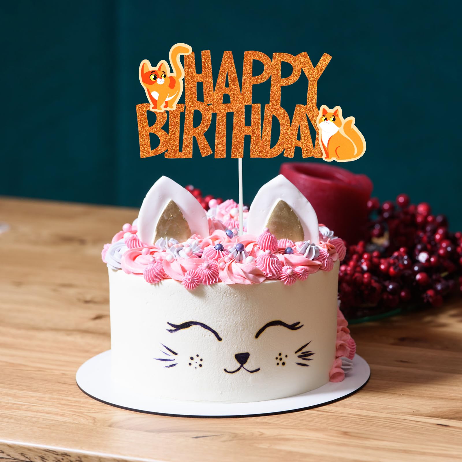 Decorazioni Torta Compleanno A Tema Gatto | Orecchie, Ciglia, Baffi E Bocca | Top Carino!