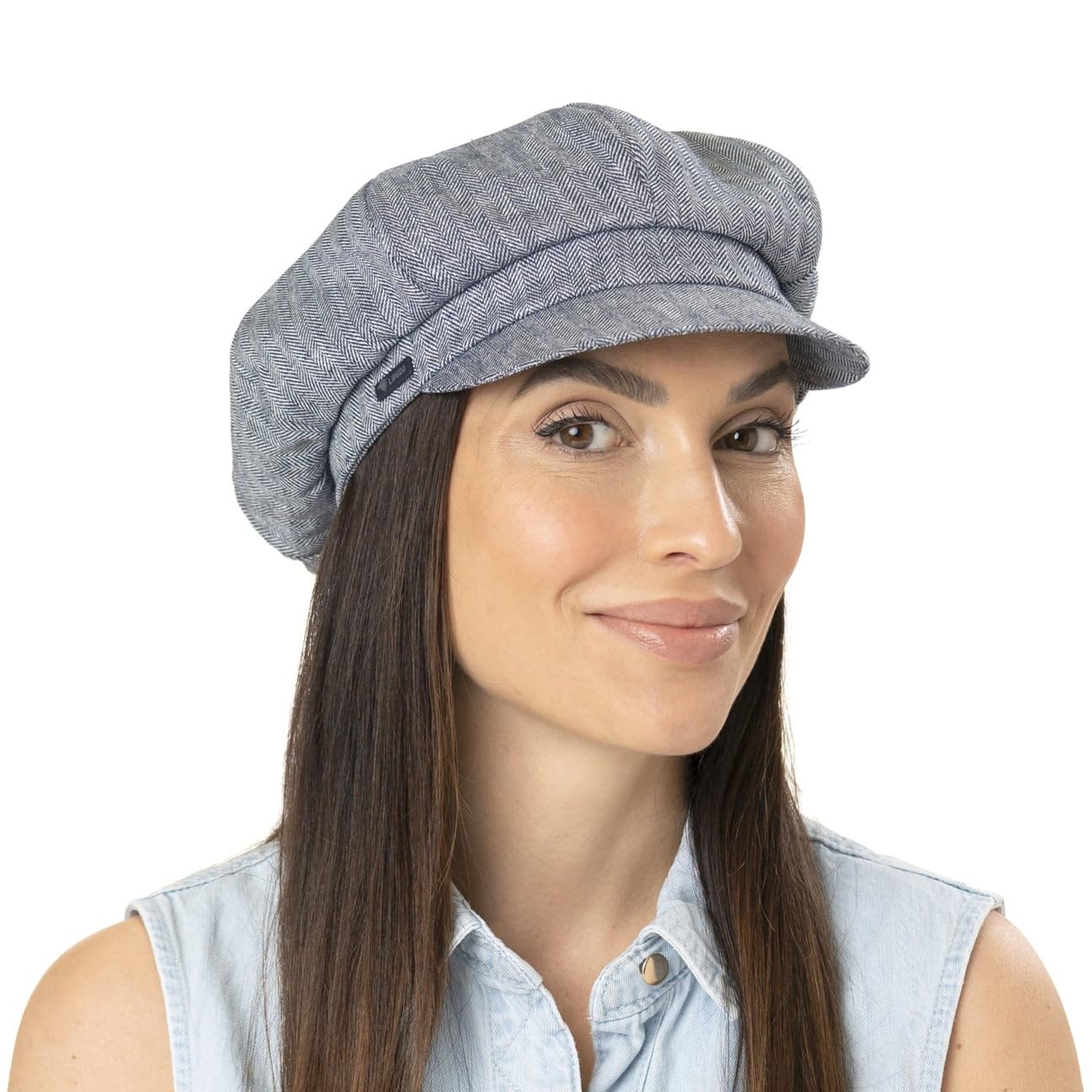 Lipodo Casquette Gavroche a Chevrons Fabrique en Italie Femme Printemps Ete