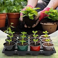 Vista 5 de Bandejas redondas de 12 celdas para macetas de semillero gruesas y duraderas, bandejas de transporte para sostener macetas de 4 pulgadas