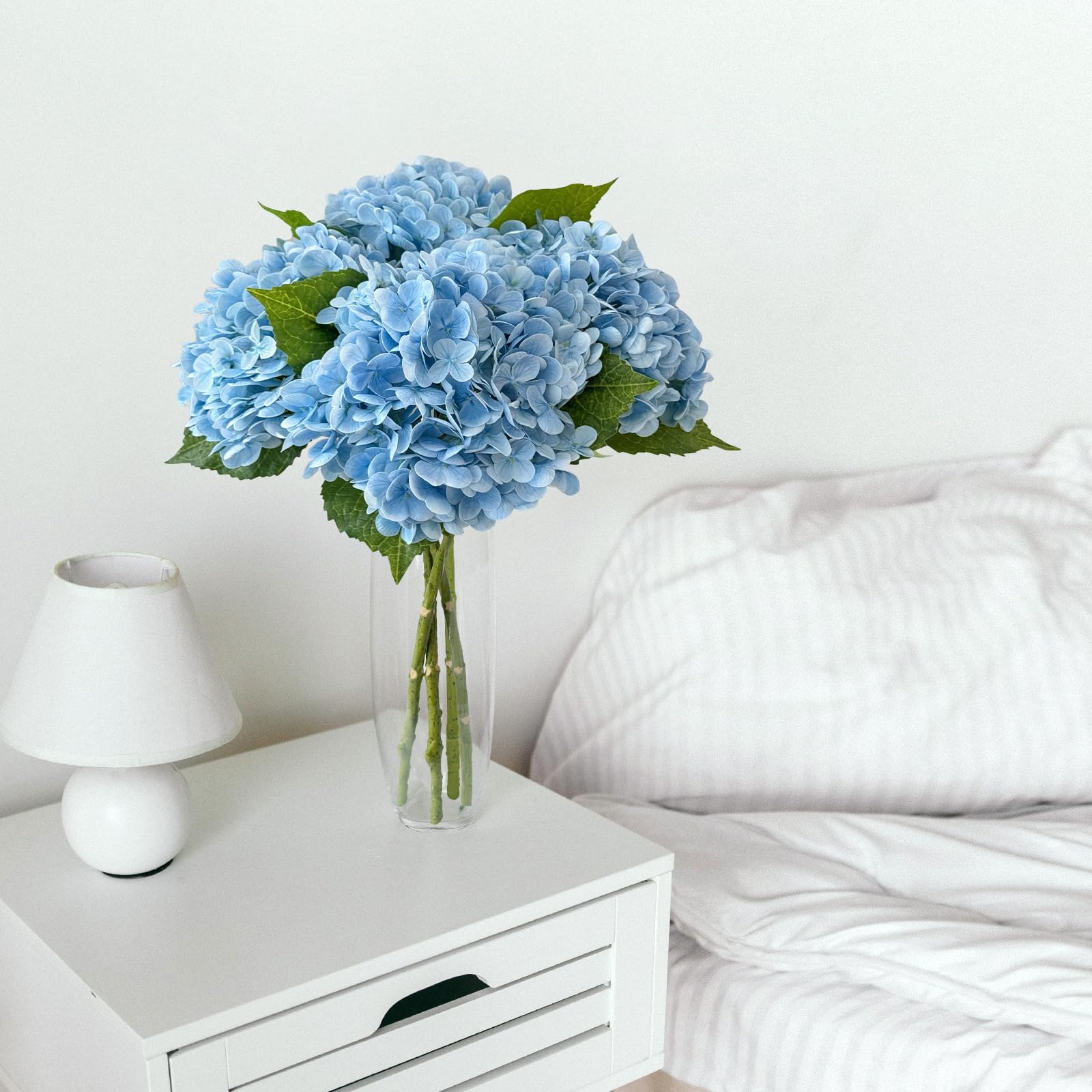 Amazon.com: ZYTUYO 4 Pcs Real Touch Light Blue Hydrangeas