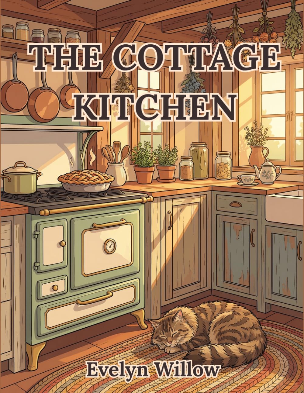 The Cottage Kitchen: An Intricate Adult Coloring Book of Rustic Country Kitchens and Hidden Cats for Anxiety Relief (The Cozy Vintage Interiors Series)
