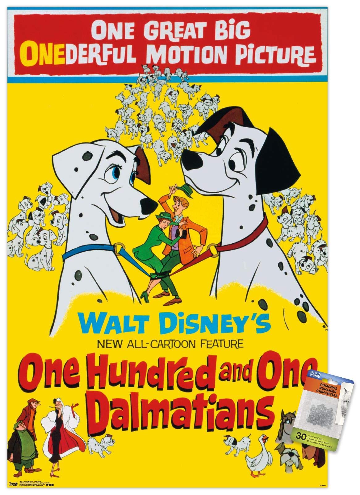 ダルメシアン ポスター フレーム付き　101 Amazon.co.jp: ディズニー 101 ダルメシアン - 1シートウォール