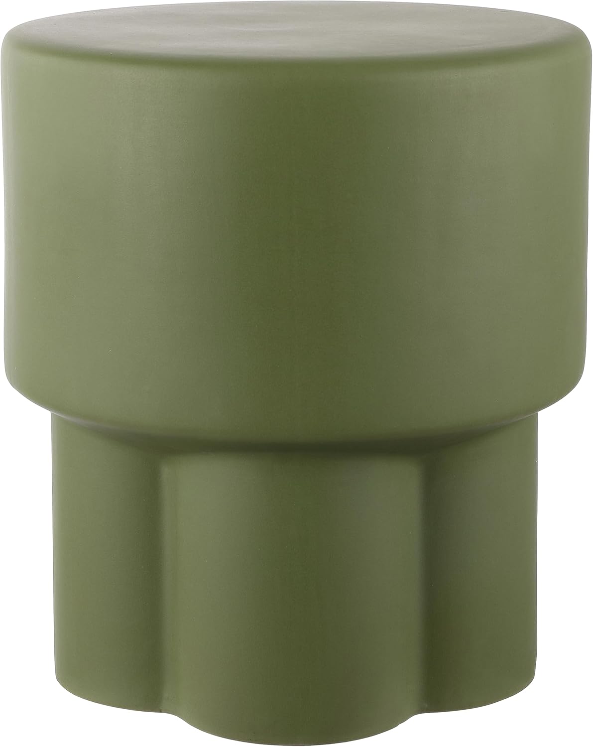 SAFAVIEH Home Collection Cordiz Modern Matte Green Ceramic 14-inch Decorative Accent Garden Stool for Living Room, Bathroom, Patio, Side Table, Plant Stand (Fully Assembled)
