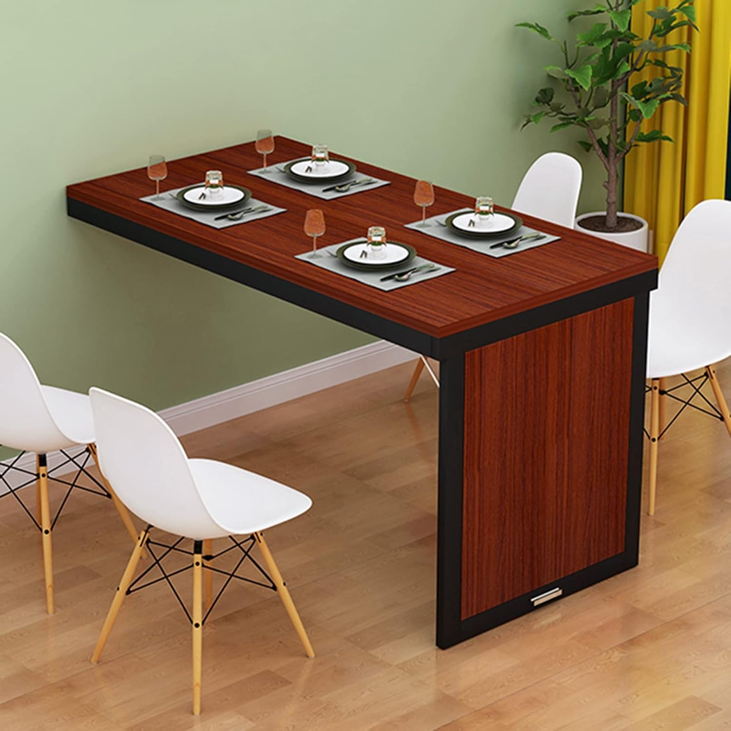 HORV Wall Mounted Desk Folding Table DropLeaf Dining Table