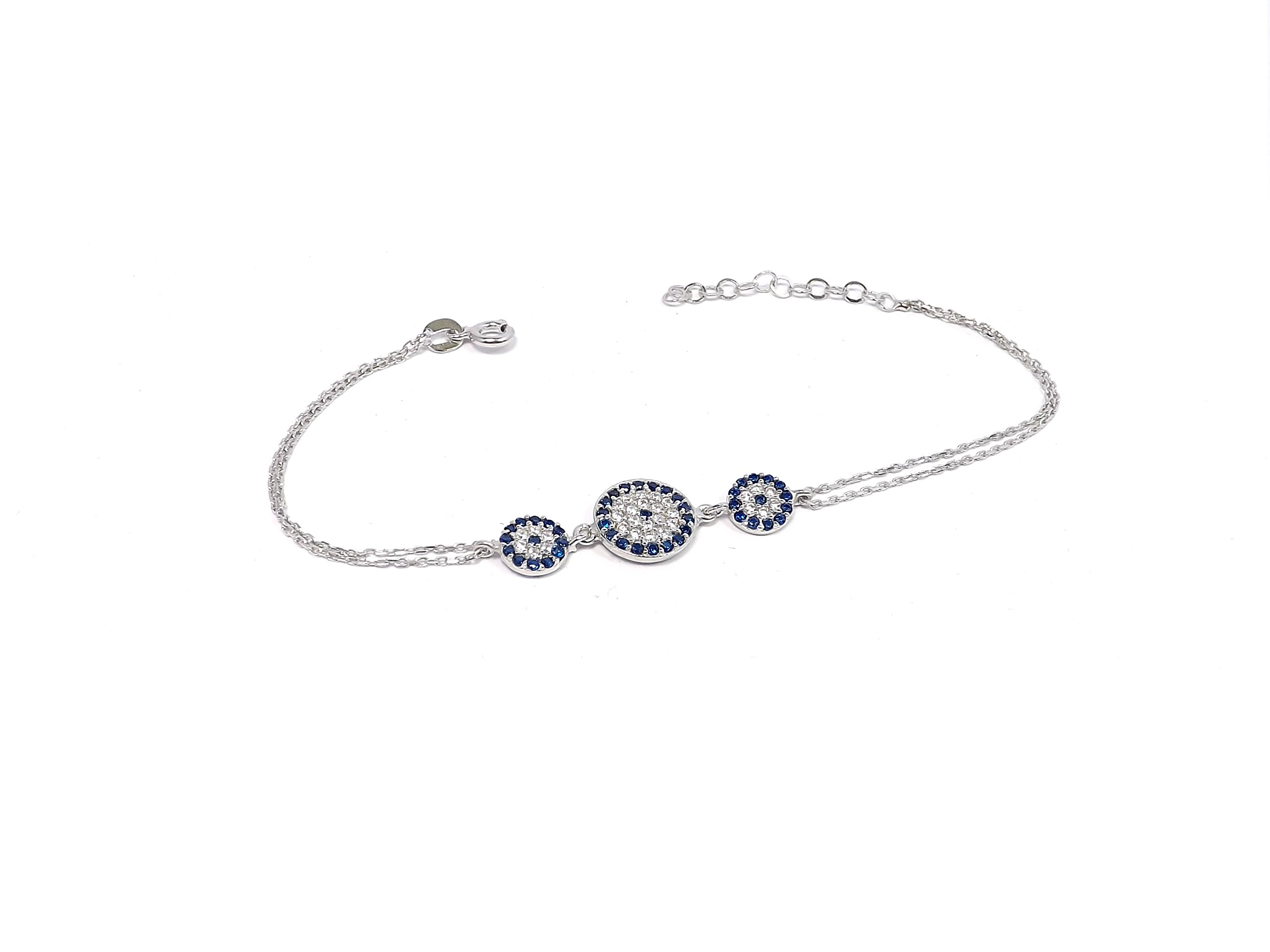 Remi Bijou 925 Silber Armband Armkette - Türkisches Auge Nazar Boncuk Evil Eye
