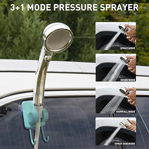 Miniatura 6 de Kit de ducha caliente portátil para tienda de campaña de ducha, calentador de inmersión de 1000 W, bomba de ducha recargable para campamento, tienda