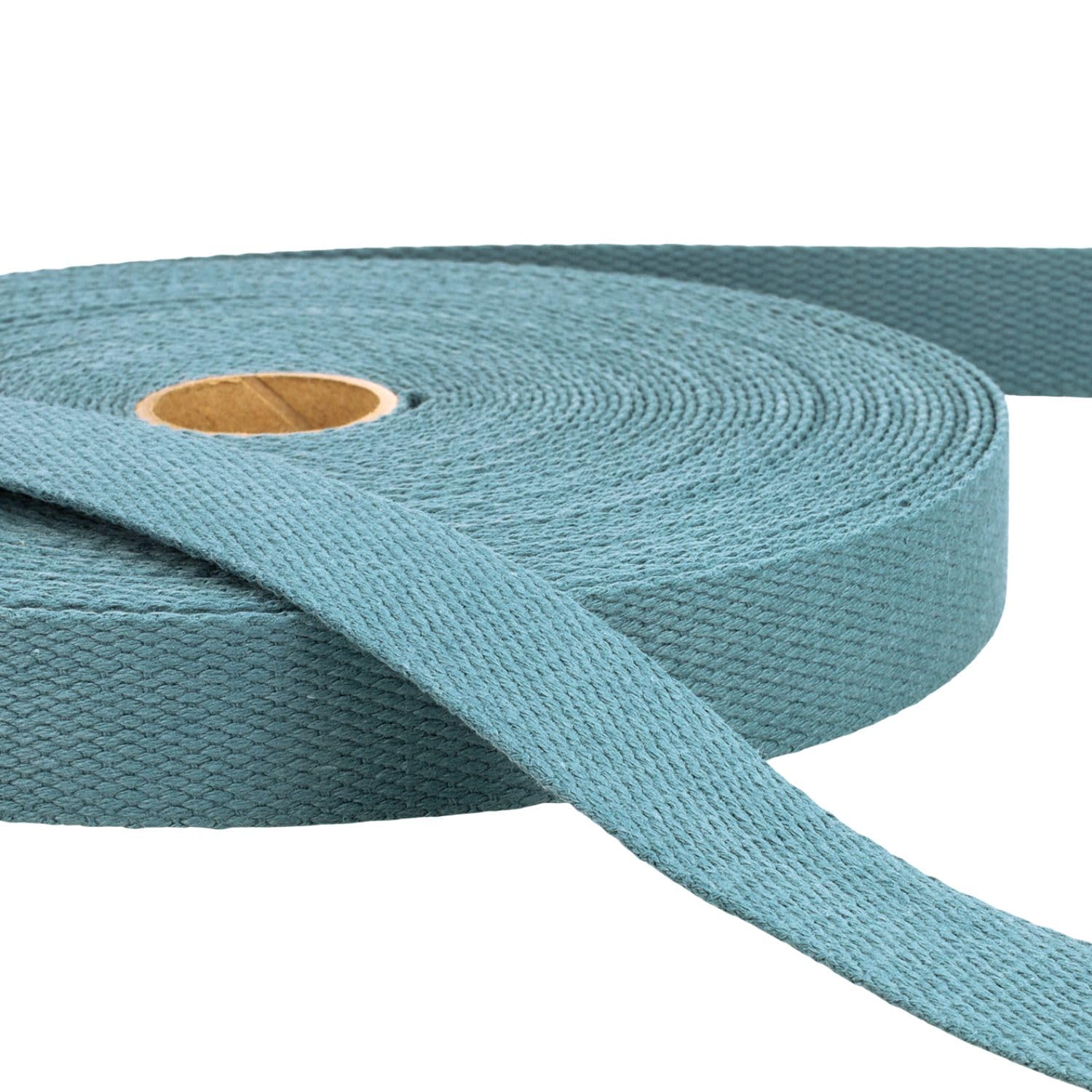 2 Metres Dusty Blue Heavy Duty Cotton Webbing, 25mm Wide Strong Thick Firm Strap, Machine Washable 30°C, Perfect for Bag Handles, Tote Straps, Belts, Pet Leads, Repairs & Crafts by Giddy Square