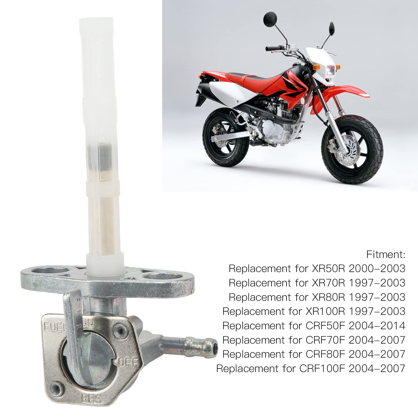 Zawór Przełączający Zbiornika Paliwa, 16950-GCF-671, On Off Wymiana Aluminiowego Zaworu Przełączającego Zbiornika Gazu RES dla XR50R XR70R XR80R CRF80F