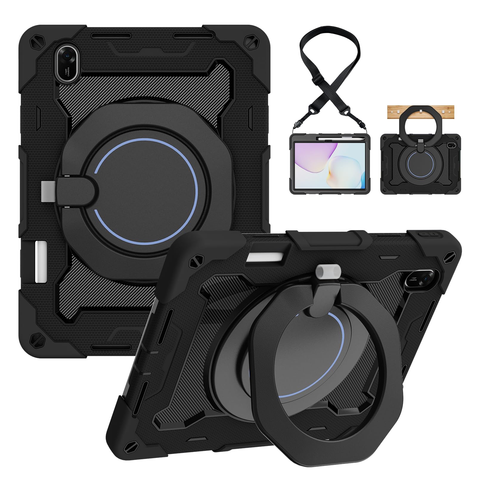 Funda Huawei MatePad 11.5 2025 antichoque con asa giratoria y soporte para lápices 8