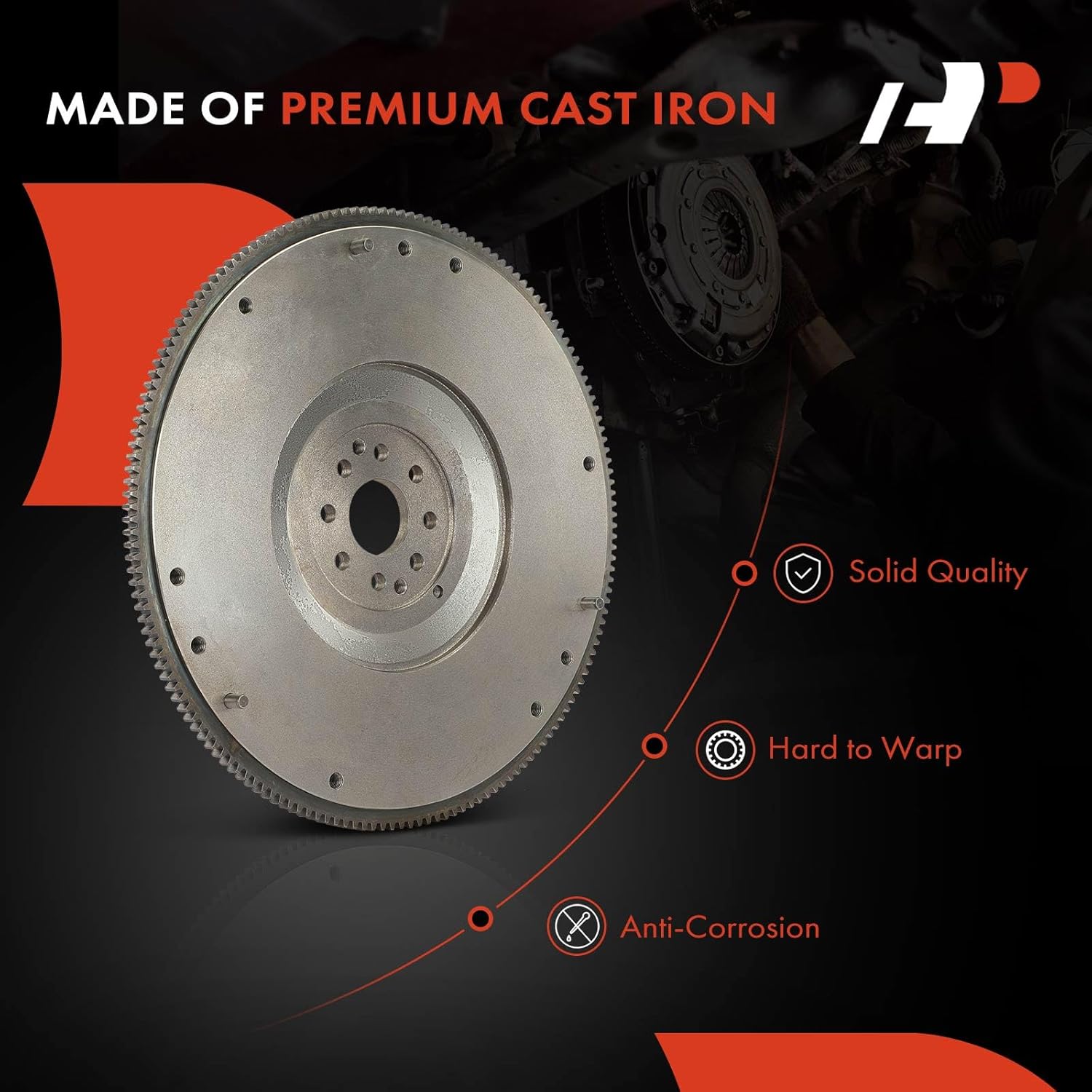 A-Premium Clutch Flywheel Compatible with Ford - 2011-2017 - Mustang 5.0L, 8 Bolt Holes, 164 Teeth, Manual Transmission