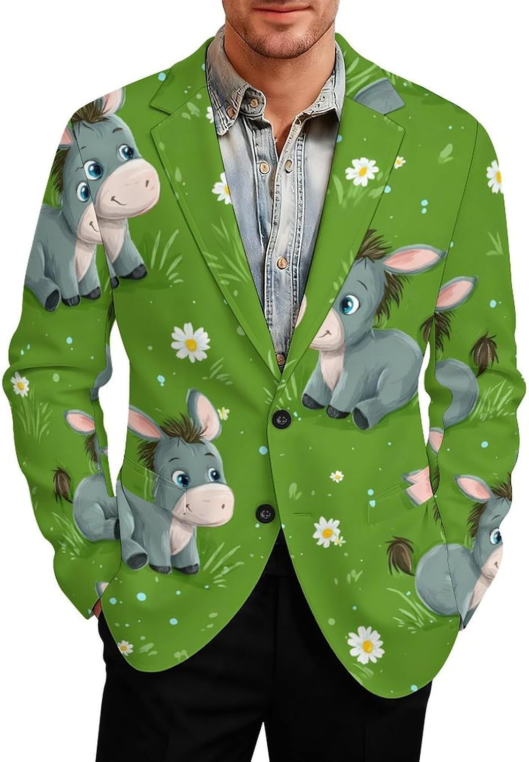 Donkey Daisy Classic Suits Blazer for Men Business Tuxedo Jacket