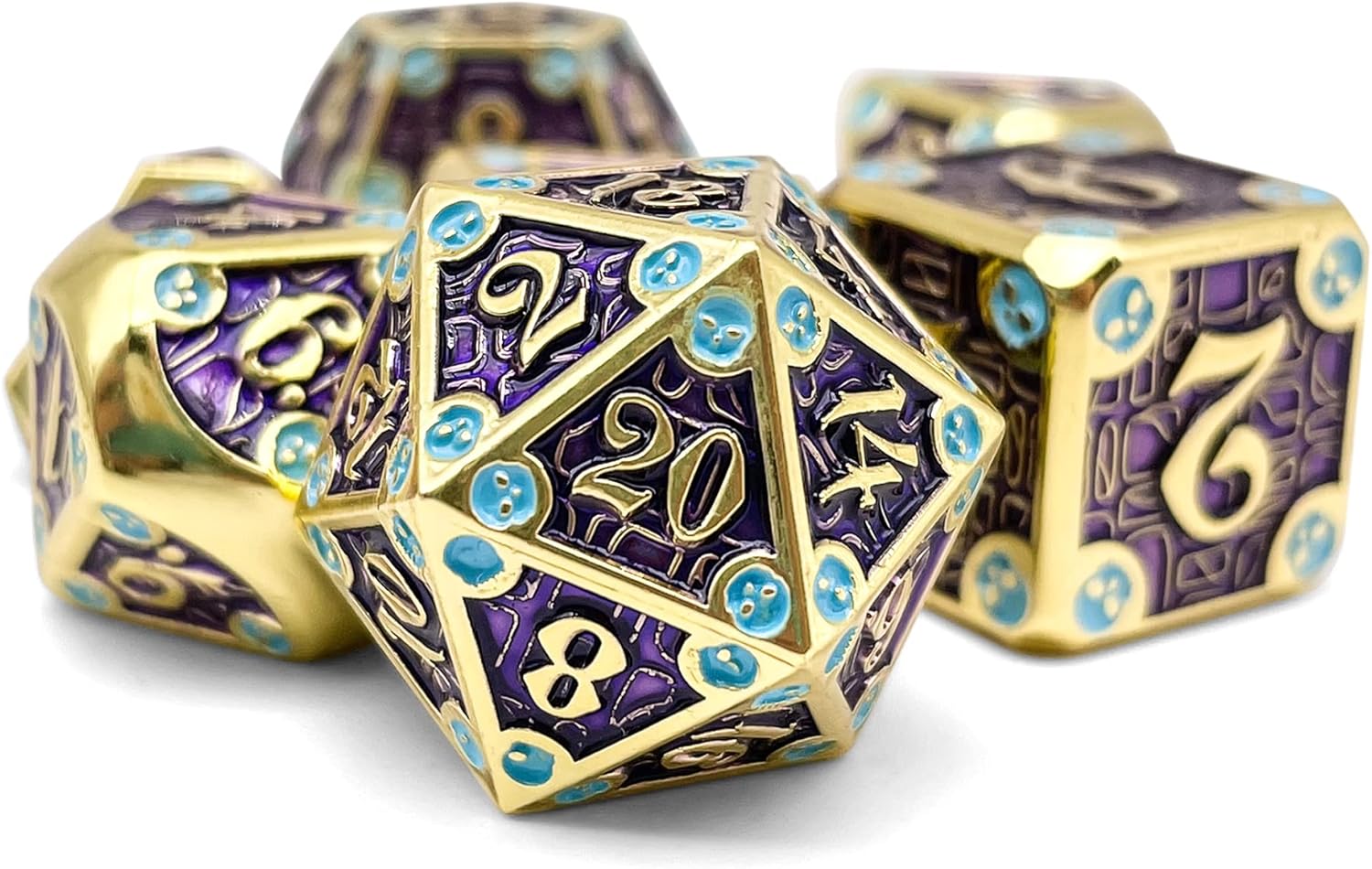 Norse Foundry Dungeon Delve Royal Crown Metal Dice Set - Forge Your Adventure: Premium Zinc Alloy D20 Dice Set - Complete Set for TTRPG - Boost Your Gaming Experience with Metal Dice