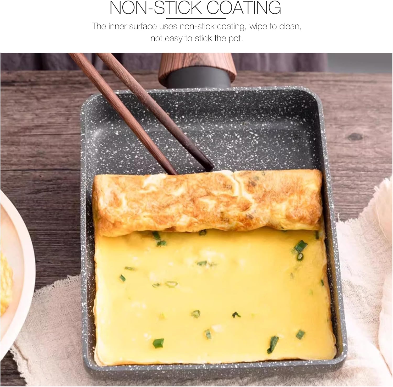 Tamagoyaki Japanese Omelette Pan/Egg Pan - Non-stick Coating - Rectangle Frying Pan Mini Frying Pan – Grey