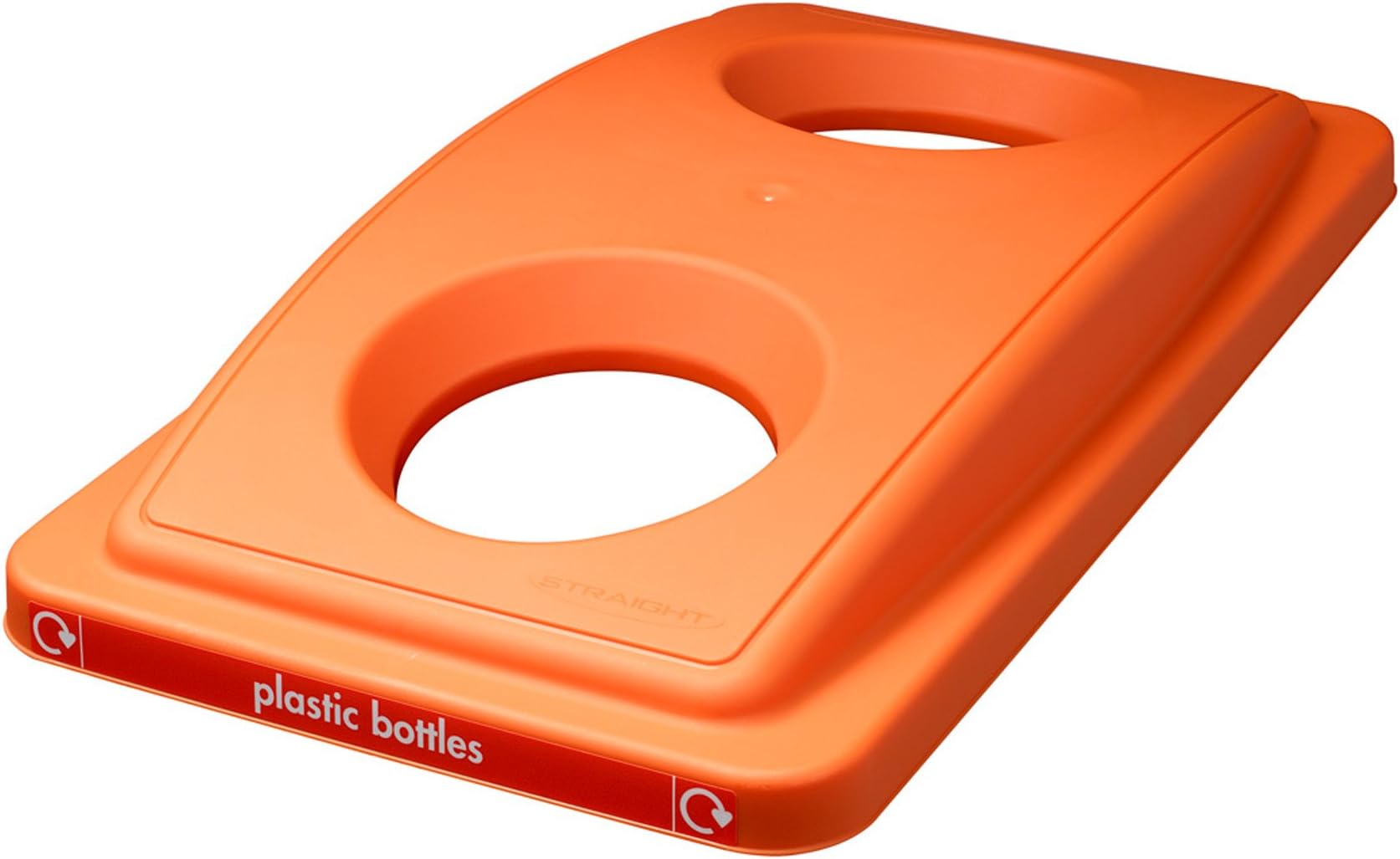 RTS Home Accents EcoSort System Poly Recycling Bin Lid, "Plastic Bottles", Warm Red