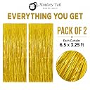 MONKEYTAIL Laser Wave Gold Foil Fringe Curtains, 2 Pcs, 6.5 x 3.25 ft gallery image